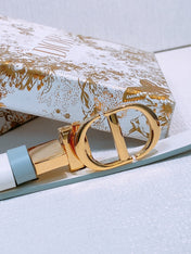 DIOR 25S BELT 20 MM IN STEEL BLUE CALFSKIN 572902