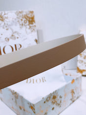 DIOR 25S BELT 20 MM IN LIGHT BEIGE BROWN CALFSKIN 572903
