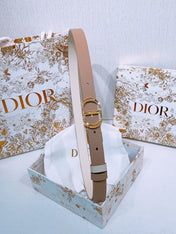 DIOR 25S BELT 20 MM IN LIGHT BEIGE BROWN CALFSKIN 572903