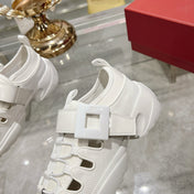 VIV' ON THE RUN TREKKY SNEAKERS IN WHITE SHINY CALFSKIN AND FABRIC