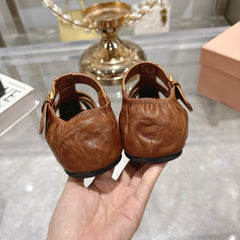 FISHERMAN BUCKLE SANDALS IN BROWN CALFSKIN