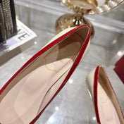 ROGER VIVIER 25S TROMPETTE BALLERINAS 25MM IN IVORY CALFSKIN