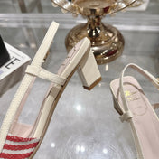 ROGER VIVIER 25S VIVIER SLINGBACK 45MM IN RED PLAID PATTERN CANVAS