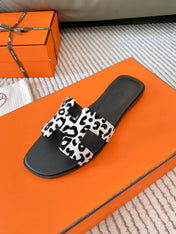 0RAN SANDAL IN BLACK MIX WHITE SUEDE