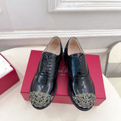 VIV' RANGERS LACE-UPS IN BLACK CALFSKIN