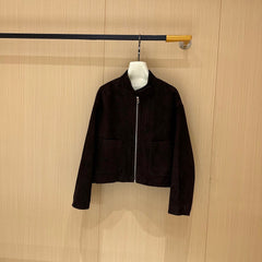 HERMES 25S CAMEL HAIR LEATHER JACKET 248