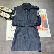 MIUMIU 26S SLEEVELESS DENIM SHIRT DRESS 1232