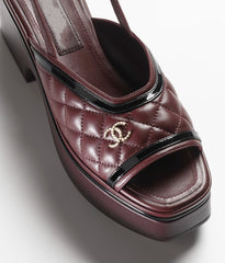 SANDALS BURGUNDY BLACK LAMBSKIN