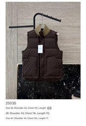 CELINE SLEEVELESS PUFFER JACKET IN BROWN