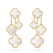 CLOVER WHITE MOP 4 MOTIFS GOLD