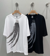 Loewe 25 Feather Printed Round Neck Short Sleeve T-shirt Cotton