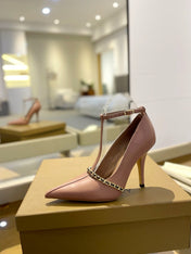BURBERRY 26S HIGH HEELS 105 MM IN DARK NUDE BEIGE CALFSKIN