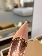 BURBERRY 26S HIGH HEELS 105 MM IN NUDE PINK CALFSKIN