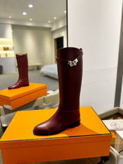 STIVALI JUMPING IN WINE RED CALFSKIN