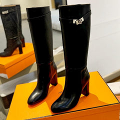 STORY BOOT 85MM IN BLACK CALFSKIN