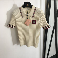 MIUMIU SHORT-SLEEVE KNIT TOP STYLE 294